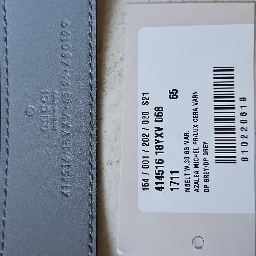 NWT Gucci Gray Leather Marmont GG Belt [Size 65cm / 26in] - Picture 3 of 6